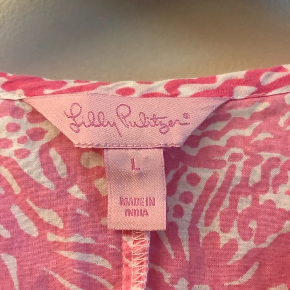 Lilly Pulitzer Atlee Girls Pink Cotton Tunic Dress Size Large